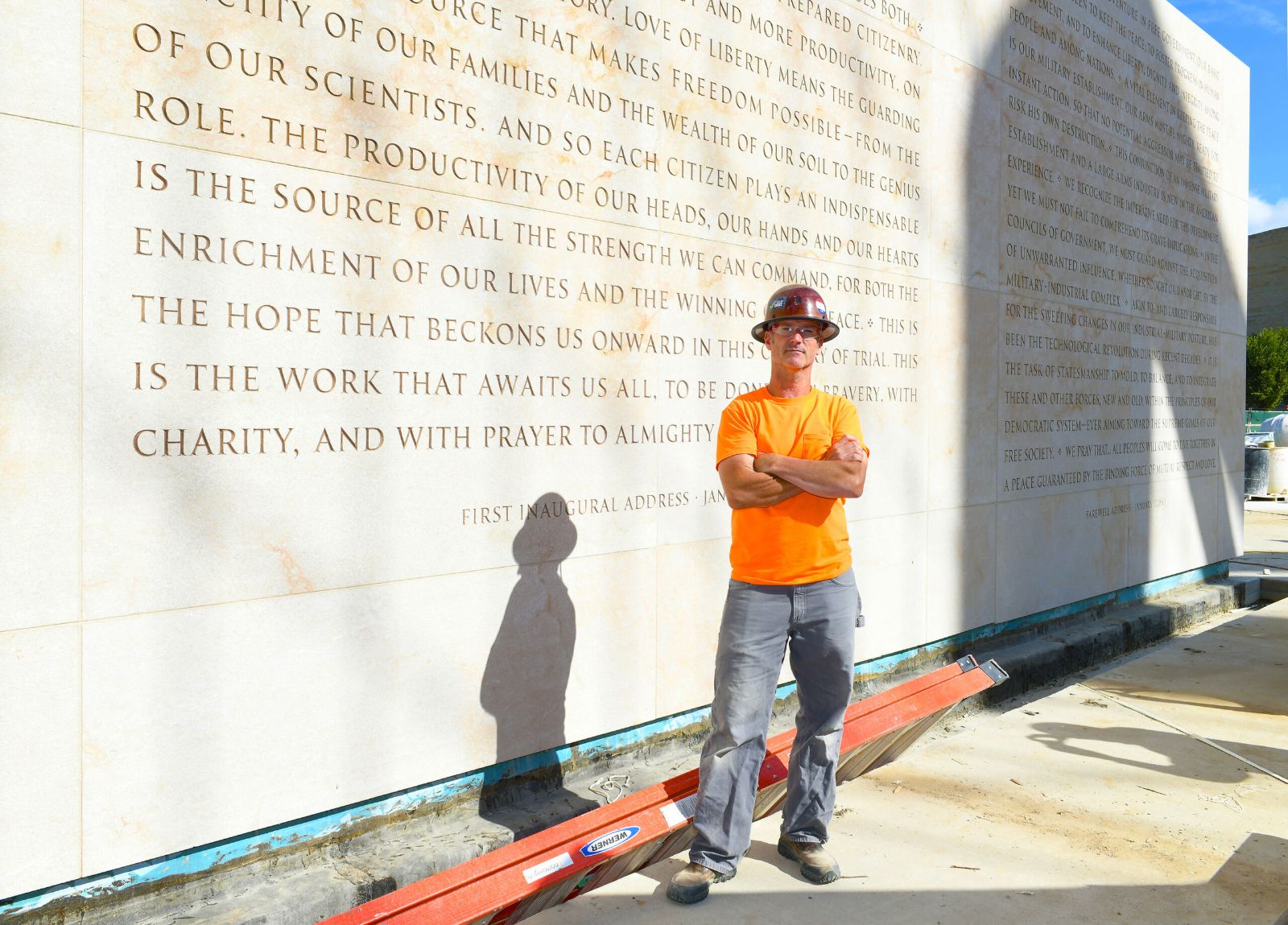 Nick Benson at the Eisenhower memorial in Washington, D.C. Photo by Tom Pich